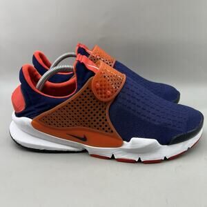 Nike Sock Dart Running Sneakers Men Size 10 Blue Orange Strap Comfort Low Shoes
